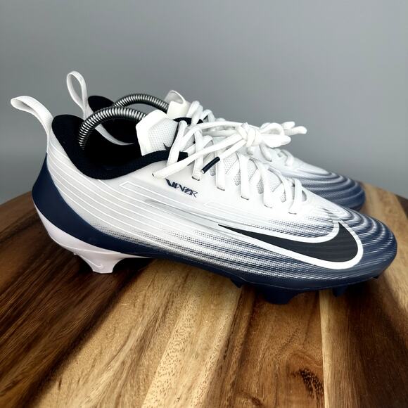 Nike Vapor Speed 3 White Midnight Navy Football Cleats HM8849-103 Men's Size 8.5 - Picture 1 of 7